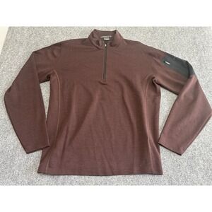 Nike Tiger Woods Platinum Wool Sweater Mens Large L‎ Brown 1/4 Zip Pullover Golf